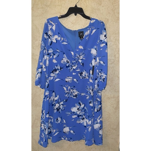 JESSICA HOWARD Womens 3/4 Sleeve Floral Fit + Flare Dress Size 18 NWT - Picture 2 of 5
